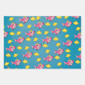 Pink Girl Shark Baby Birthday Geschenkpapier Set (Vorderseite 3)