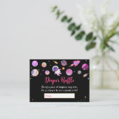 Pink Girl Space Babydusche Windelwanne Begleitkarte (Stehend Vorderseite)