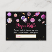 Pink Girl Space Babydusche Windelwanne Begleitkarte (Vorderseite)