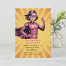 Pink Girl Superhero Birthday Party 