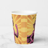 Pink Girl Superhero Birthday Party Pappbecher (Rechts)