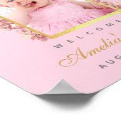 Pink Girl Taufe Foto Gold Arch Poster (Ecke)