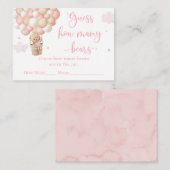 Pink Girl Teddy Bärendusche schätzt wie viele Begleitkarte (Vorne/Hinten)