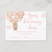 Pink Girl Teddy Bärendusche schätzt wie viele Begleitkarte (Vorderseite)