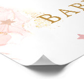 Pink Girl Teddy Bear Baby Dusche Willkommen Poster (Ecke)