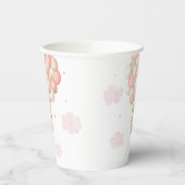 Pink Girl Teddy Bear Hot Air Ballon Babydusche Pappbecher (Links)