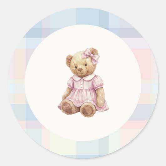 Pink Girl teddy bear sticker (Vorderseite)