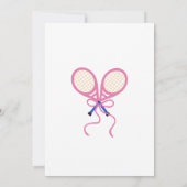 Pink Girl Tennis Geburtstag Einladung (Rückseite)