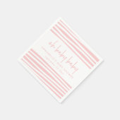 Pink Girl Twin Baby Dusche Typografie moderne Part Serviette (Ecke)