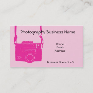 Pink Girl Vintag Camera Business Card Visitenkarte