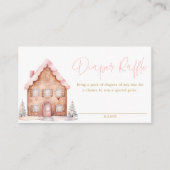 Pink Girl Weihnachts-Windeln-Raffel-Ticket Begleitkarte (Vorderseite)