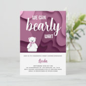 Pink Girl wir können frühzeitig abwarten Babydusch Einladung (Stehend Vorderseite)