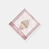 Pink Girls Babydusche Napkins Serviette (Ecke)