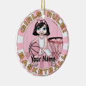 Pink Girls Basketball Keramik Ornament (Rechts)