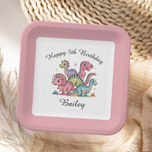 Pink Girls Dinosaur Geburtstag