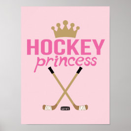 Pink Girls Hockey Princess Hockey Sticks Poster