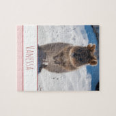 Pink Girls Kinder Quokka Beach Personalisiert Puzz Puzzle (Horizontal)