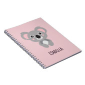 Pink Girls Koala Individuelle Name Notizblock (Rechte Seite)