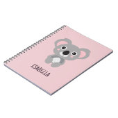 Pink Girls Koala Individuelle Name Notizblock (Linke Seite)