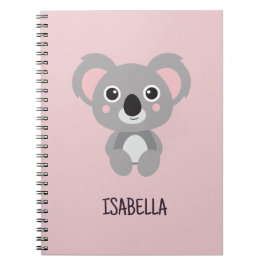 Pink Girls Koala Individuelle Name Notizblock