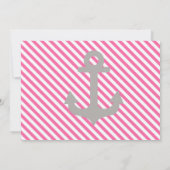 Pink Girl's Nautical Birthday Party Einladung (Rückseite)