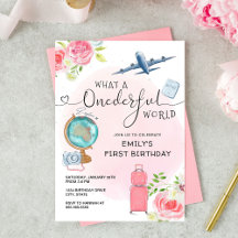 Pink Girls ONEderful World First Birthday