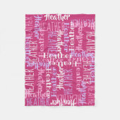 Pink Girls Personalisierter Individuelle Name Fleecedecke (Vorderseite)