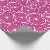 Pink Girls Radfahrrad Räder Radmuster Geschenkpapier (Ecke)