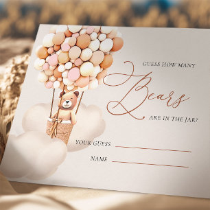 Pink Girls raten wie viele Bären Balloons Tickets Begleitkarte