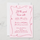 Pink Girls Sushi Party Einladung (Vorderseite)