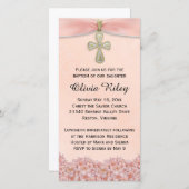 Pink Girls Taufe Christening Einladung (Vorne/Hinten)