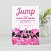 Pink Girls Trampolin Park Party Einladung (Stehend Vorderseite)