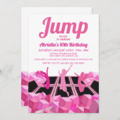 Pink Girls Trampolin Park Party Einladung (Vorne/Hinten)
