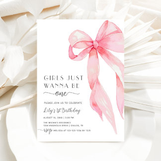 Pink Girls wollen einfach nur eine rosa Bow sein 1 Einladung