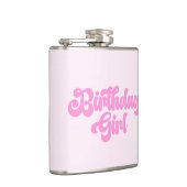 Pink Girly Birthday Girl Birthday Drink Flachmann (Rechts)