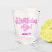 Pink Girly Birthday Girl Birthday Schnapsglas (Vorderseite)