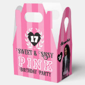 PINK Girly Birthday Party Custom Foto jedes Alter Geschenkschachtel (Geöffnet)