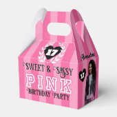 PINK Girly Birthday Party Custom Foto jedes Alter Geschenkschachtel (Vorderseite)