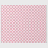 Pink Girly Checker Checkerboard Checkered Retro Geschenkpapier (Flach)