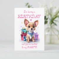 Pink Girly Chihuahua Geburtstagsparty