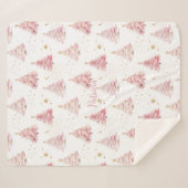 Pink Girly Christmas Tree Sherpadecke (Vorderseite (Horizontal))