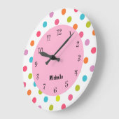 Pink Girly Clocks Große Wanduhr (Winkel)