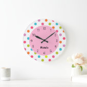 Pink Girly Clocks Große Wanduhr (Zuhause)