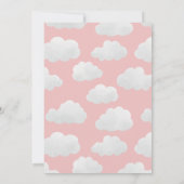 Pink Girly Cloud 9 Dusche modern und stilvoll Einladung (Rückseite)