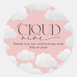 Pink Girly Cloud 9 Dusche modern und stilvoll Runder Aufkleber