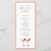 Pink Girly Cocktail Galentine's Day Brunch Party Menükarte (Vorderseite)