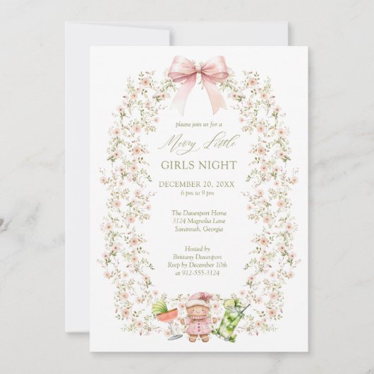 Pink Girly Coquette Giro del Malcantone Einladung (Vorderseite)