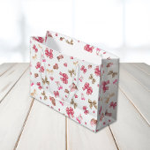 Pink Girly Cowgirl Boots Bows Coquette Muster Große Geschenktüte