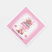 Pink Girly Cowgirl Stiefel und Hat Custom Geburtst Serviette (Ecke)
