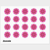 Pink Girly Delight Geometry Mandala Runder Aufkleber (Blatt)